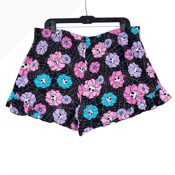 Disney Nightmare Before Christmas Jack Skellington Floral Shorts Sleepwear‎ XL - Picture 2 of 7